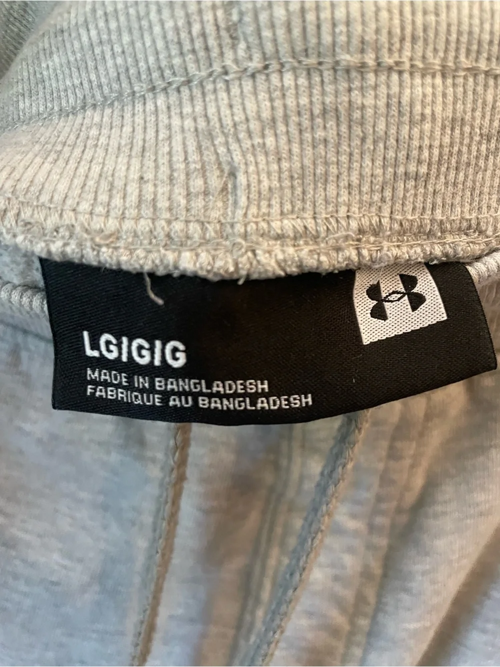 Under Armour  Light Gray Fleece Joggers with Black Logo